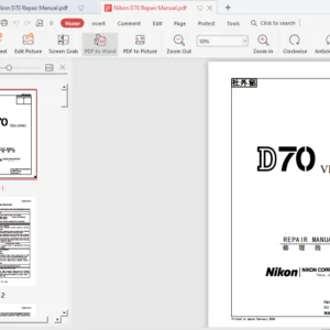 Nikon D70 Service Repair Manual + Parts List Catalog - PDF DOWNLOAD