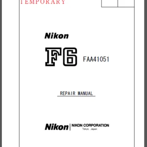 Nikon F6 Service Repair Manual - PDF Download