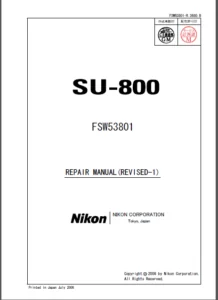 Nikon Su 800 Service Manual Repair Guide - PDF DOWNLOAD