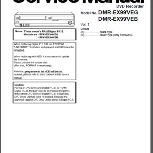 Panasonic Dmr ex99v Ex99veb Ex99veg Service Manual And Repair Guide - PDF Download