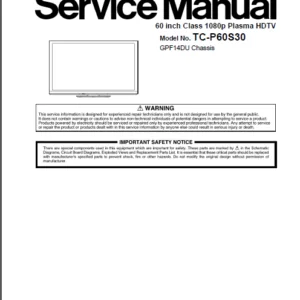 Panasonic Tc-p60s30 Plasma Hdtv Service Manual - Download