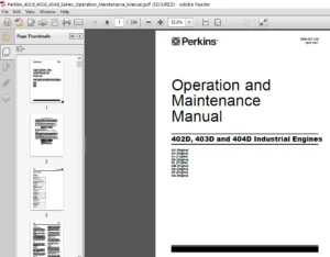 Perkins 402d 403d 404d Series Operation Maintenance Manual - PDF DOWNLOAD