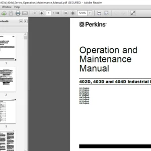 Perkins 402d 403d 404d Series Operation Maintenance Manual - PDF DOWNLOAD