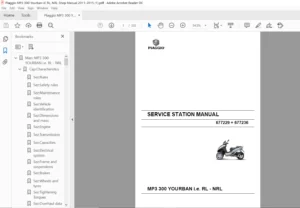 Piaggio MP3 300 Yourban I.E RL, NRL 2011-2015 Service Repair Manual - PDF Download