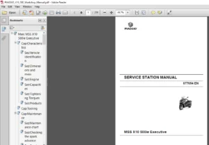 Piaggio MSS X10 500 IE Executive Shop Manual 2012 Onwards - PDF DOWNLOAD