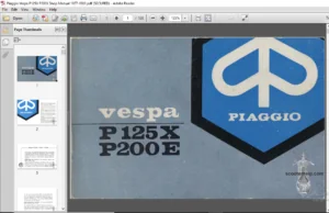 Piaggio Vespa P125X P200X Shop Manual 1977 - 1981 - PDF DOWNLOAD