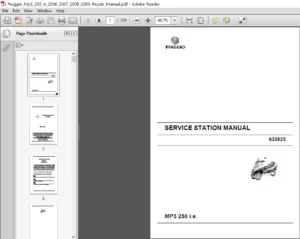 Piaggio Mp3 250 Ie 2006 2007 2008 2009 Repair Manual - PDF DOWNLOAD