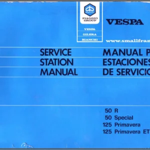Piaggio Vespa 50r Special 125 Primavera Et3 Workshop Manual - PDF Download