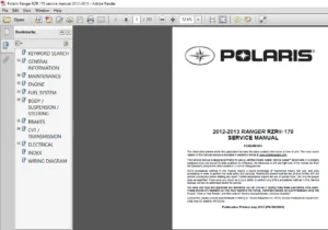 Polaris RZR 170 UTV Shop Manual 2012 - 2015 - PDF DOWNLOAD