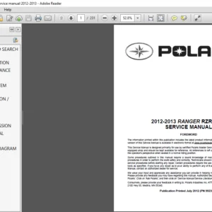 Polaris RZR 170 UTV Shop Manual 2012 - 2015 - PDF DOWNLOAD