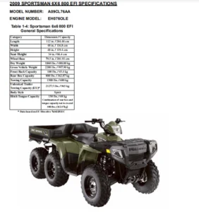 Polaris Sportsman 6x6 800 EFI Shop Manual 200- 2011 - PDF DOWNLOAD