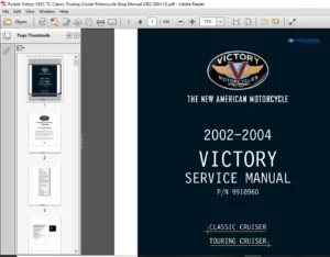 Polaris Victory V92C TC Classic Touring Cruiser Motorcycle Shop Manual 2002 - 2004 - PDF DOWNLOAD