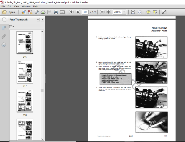 Polaris Slt Pwc 1993 - 1994 Workshop Service Manual - PDF DOWNLOAD ...