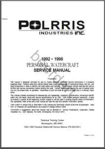 Polaris Slt Pwc 1993 - 1994 Workshop Service Manual - PDF DOWNLOAD