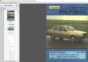 Renault 18, R18, Fuego Mk I & II Shop Manual 1978 - 1993 - PDF DOWNLOAD