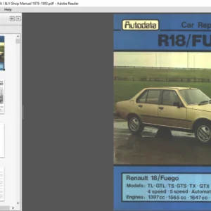 Renault 18, R18, Fuego Mk I & II Shop Manual 1978 - 1993 - PDF DOWNLOAD