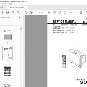 SONY Repair Manual  Kv Es38m31 Kv Es38m61 Trinitron Color Tv - PDF DOWNLOAD