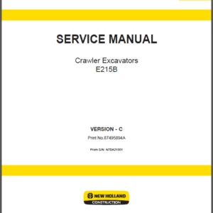 New Holland  Crawler Excavators E215B Service Manual - PDF DOWNLOAD