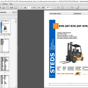 Still Lpg Fork Truck R70-20t R70-25t R70-30t Illustrated Master Parts List Manual Download
