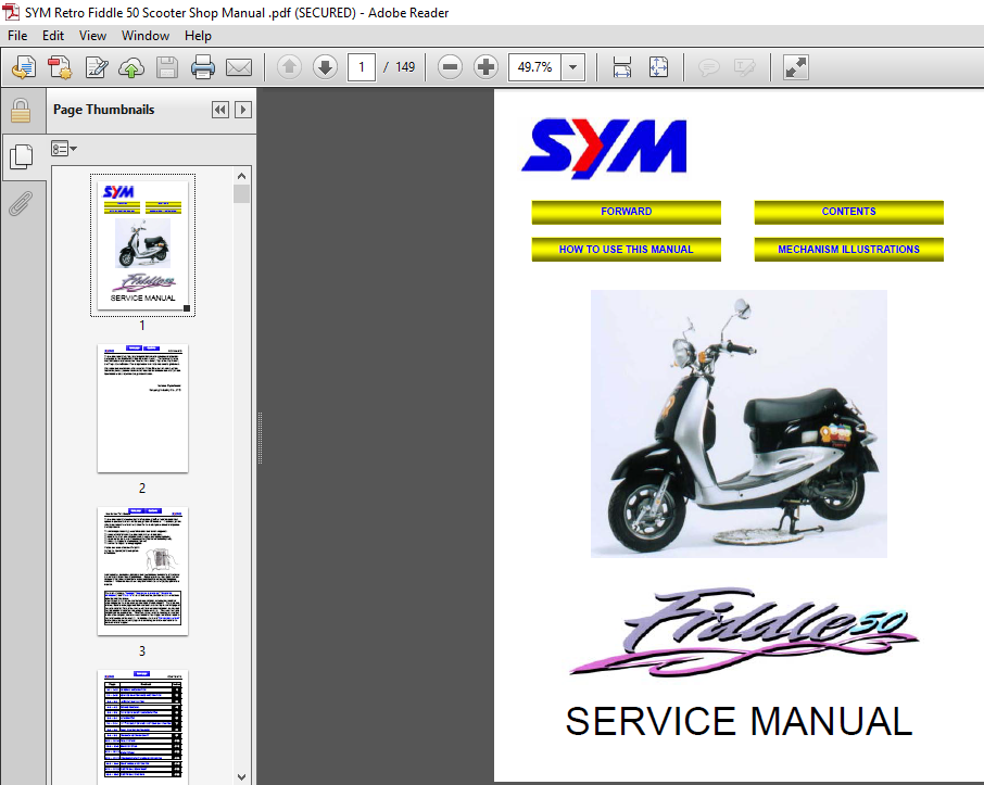 Fiddle 50 Scooter Service Repair Manual PDF Download - HeyDownloads Manual Downloads