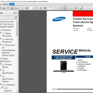 Samsung Hw f550 Crystal Surround Air Track Service Manual - PDF DOWNLOAD