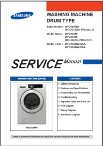 Samsung Wf210anw Wf220anw Service Manual Repair Guide - PDF DOWNLOAD