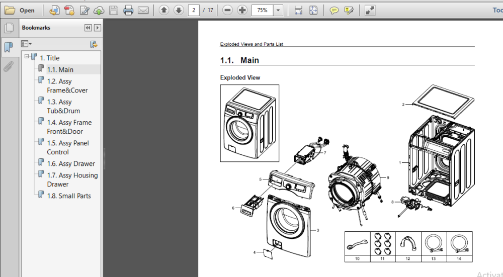 samsung wf220anw xaa parts manual