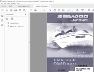 Seadoo Challenger 1800 1999 Parts Accessories Catalog Manual - PDF DOWNLOAD