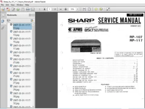 Sharp Rp 107/117  Service Repair Manual - PDF Download