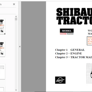 Shibaura ST330 ST333 Tractor Manual Set - SERVICE + Operators + Parts + ASSEMBLY Manual (5 Manuals) - PDF DOWNLOAD
