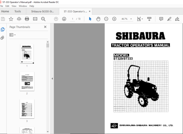 shibaura tractor manual