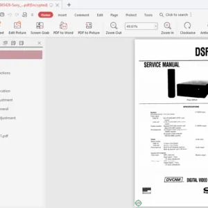Sony Dsr20/20p RMT-DS20  Workshop Repair Manual - PDF Download