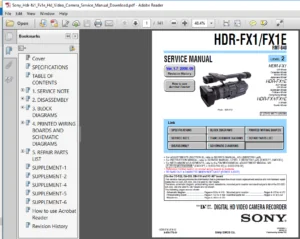 Sony Hdr fx1 Fx1e Hd Video Camera Service Manual - PDF Download