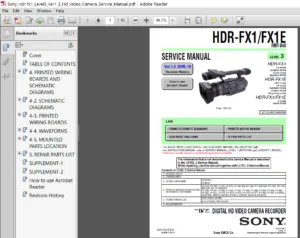 Sony Hdr fx1 Level3 Ver1 3 Hd Video Camera Service Manual - PDF Download