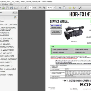 Sony Hdr fx1 Level3 Ver1 3 Hd Video Camera Service Manual - PDF Download
