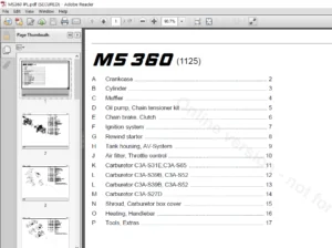 Stihl Ms360 Service Manual Illustrated Parts Manual list Ipl - PDF DOWNLOAD