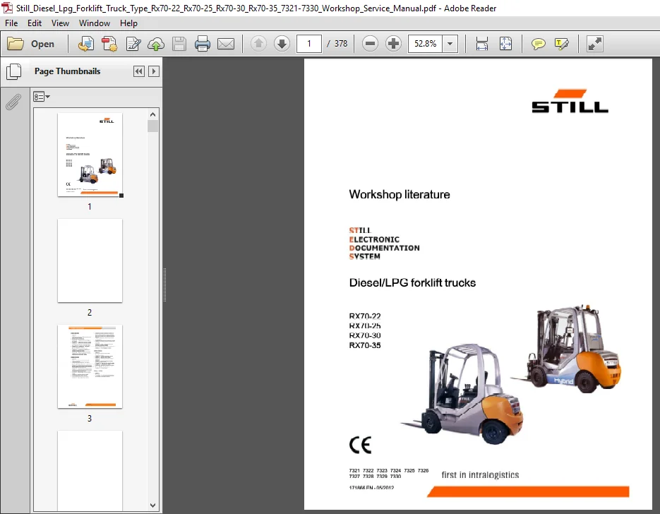 Still Diesel Lpg Forklift Truck Type Rx70 22 Rx70 25 Rx70 30 Rx70 35 7321 7330 Service Manual - PDF DOWNLOAD - Image 4