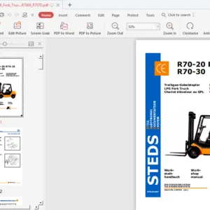 Still Fork Truck R70 20 R70 25 R70 30 Factory Service Repair Workshop Manual - PDF DOWNLOAD