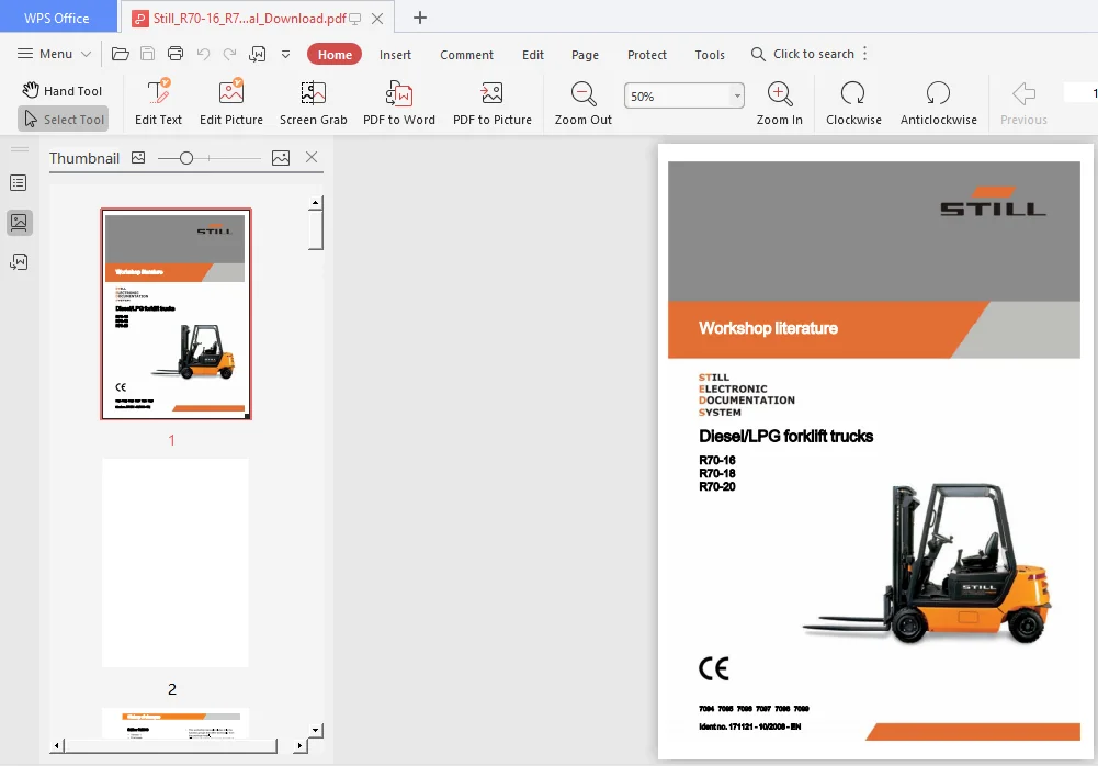 Still R70 16 R70 18 R70 20 Diesel Lpg Forklift Trucks Service Repair Workshop Manual  - PDF Download - Image 4