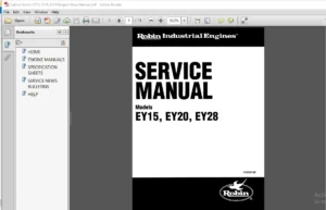 Subaru Robin EY15, EY20, EY28 Engine Shop Manual - PDF DOWNLOAD