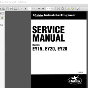 Subaru Robin EY15, EY20, EY28 Engine Shop Manual - PDF DOWNLOAD