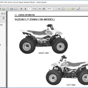 Suzuki ATV LT Z 50 QUAD SPORT 2005 Factory Service Repair Manual - PDF Download