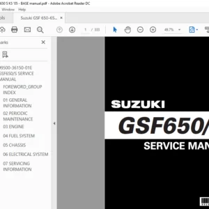 Suzuki Gsx 650 F 2008 Service Repair Manual - PDF DOWNLOAD