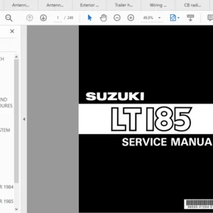 Suzuki Lt185 Service Manual Repair 1984 1987 Lt 185 - PDF DOWNLOAD