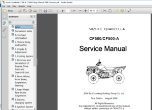 Suzuki Quadzilla CF500 & CF500A Shop Manual 2006 Onwards - PDF DOWNLOAD