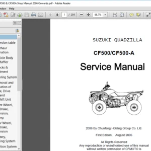 Suzuki Quadzilla CF500 & CF500A Shop Manual 2006 Onwards - PDF DOWNLOAD