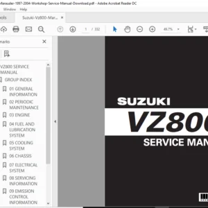 Suzuki Vz800 Marauder 1997-2004 Workshop Service Manual - PDF DOWNLOAD