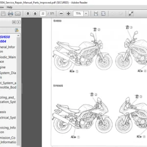 Suzuki Sv650 2003-2004 Service Repair Manual Parts + Improved - PDF Download