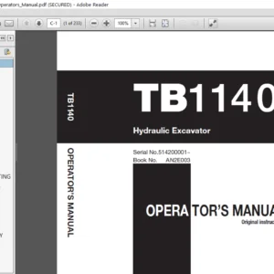 Takeuchi Tb1140 Operators Manual - PDF Download