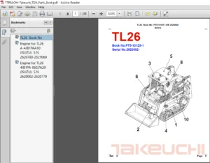 Takeuchi Tl26 Parts Book - PDF Download